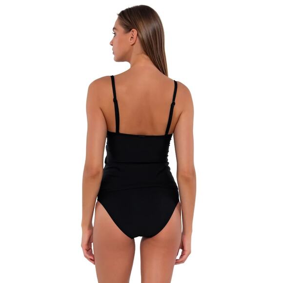 SUNSETS Women's Simone Tankini Swim Top XL 36D Black NWT - Picture 4 of 10